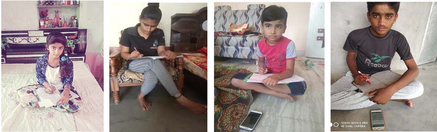 Children are being taught online here amidst lock down